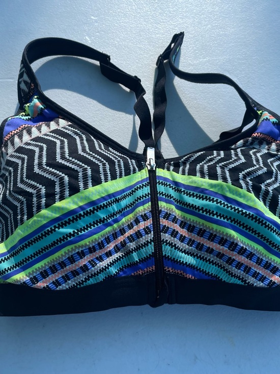 Victoria's Secret Other - Victoria's Secret Black Sports Bra with Neon Multi-Stripe Accents 34c